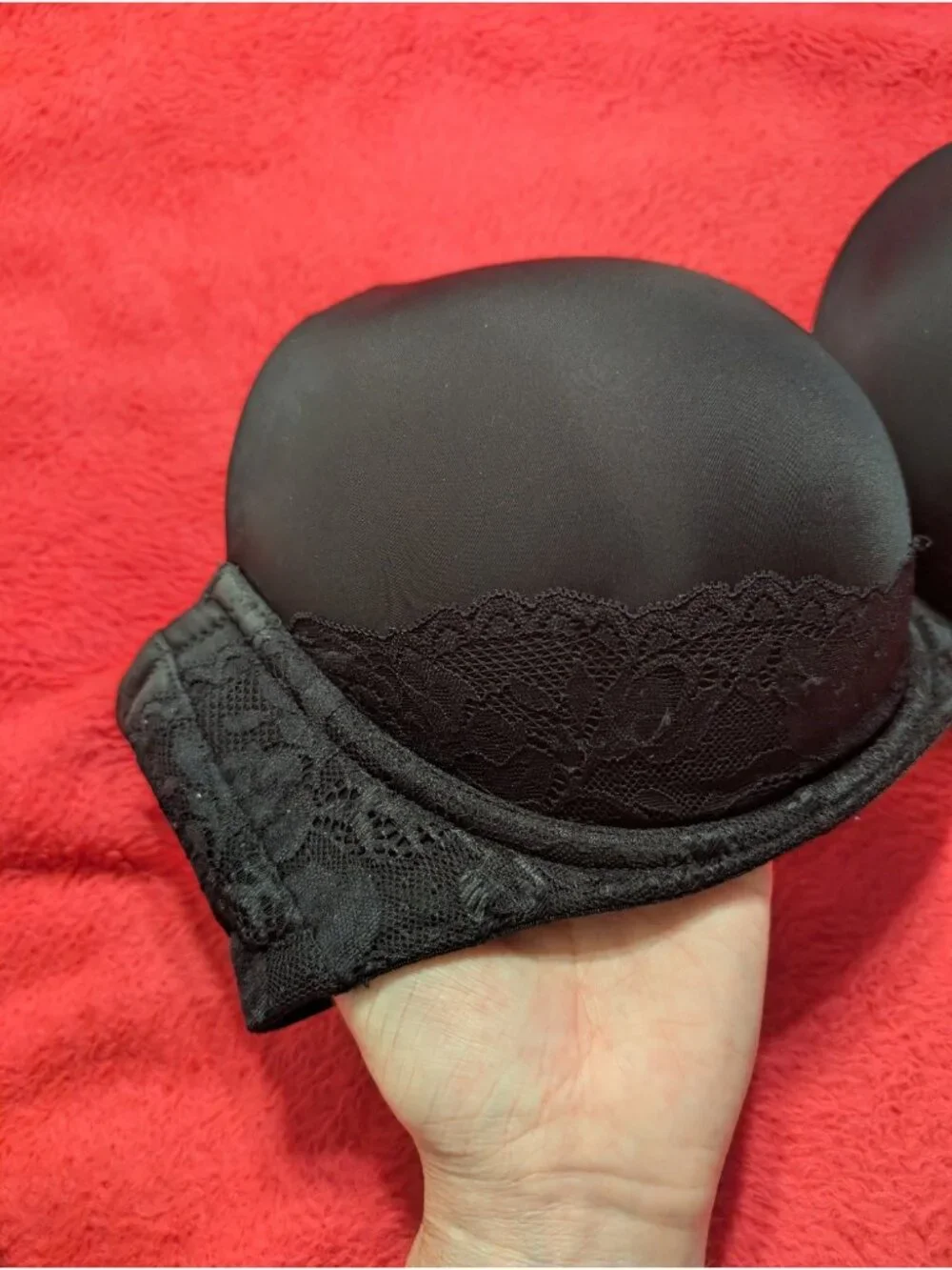 Torrid Womens 42DD Black Lace Bombshell Everyday Strapless Push Up Bra 10447144